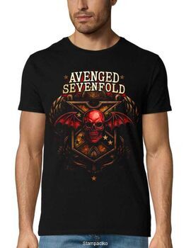 Μπλούζα με στάμπα Avenged Sevenfold "Red Deathbat Crest" - Premium Ανδρικό T-Shirt