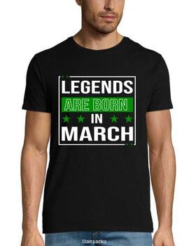 Μπλούζα «Legends are born in March» - Green Stars Edition