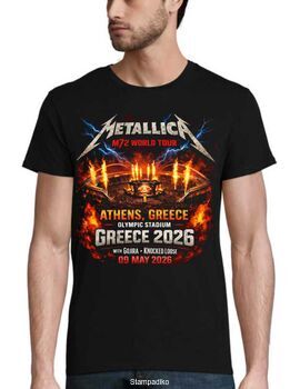 Μπλούζα με στάμπα Metallica M72 World Tour 2026 - Athens Greece (Olympic Stadium)