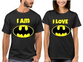 Μπλουζάκια για ζευγάρια I am BATMAN and I love BATMAN