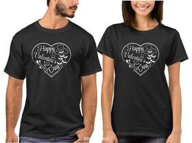 Σετ Μπλούζες "Happy Valentine's Day" Floral Heart - Valentine's Edition