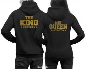 Μπλούζα φούτερ Hoodie The King and His Queen hoodies with infinity signs in SET couples sweater pair hoodies King Queen
