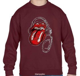 Παιδική μπλούζα φούτερ με στάμπα Rolling Stones Headphones
