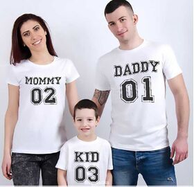 Mπλουζακια για οικογένεια με στάμπα Mommy Daddy Kids t-shirt