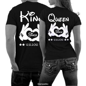 Μπλούζες y-shirts KING and QUEEN T-shirts & Hoodies with Hands and Wish Date Couple  ( η τιμή είναι και για τα δύο μπλουζάκια )