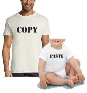 Copy Paste - Daddy and Daughter - Matching Family Shirts Set (Adult Shirt & Baby Bodysuit / Toddler Shirt)