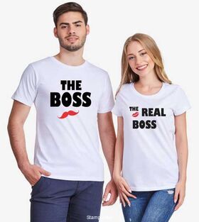 Μπλούζες για ζευγάρια The Boss The Real Boss Kiss