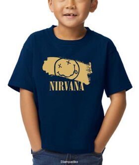 Παιδικό μπλουζάκι με στάμπα Nirvana Smiley Face Navy