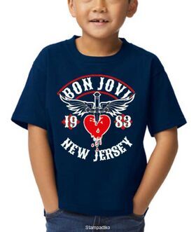 Παιδικό μπλουζάκι Navy  με στάμπα Bon Jovi New Jersey 1983 Tour