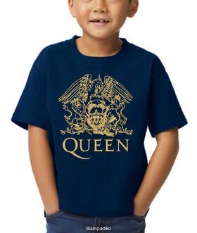 Παιδικό μπλουζάκι με στάμπα Queen Golden Gradient Crest Navy