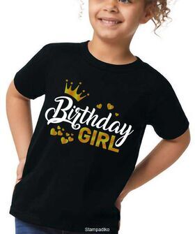 Παιδική Μπλούζα "Birthday Girl" με Χρυσή Κορώνα