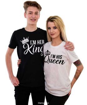 Μπλουζάκια με στάμπα I'm Her King- I'm His Queen, Her king his queen