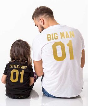 Μπλουζάκια με στάμπα Big Man & Little Lady shirt