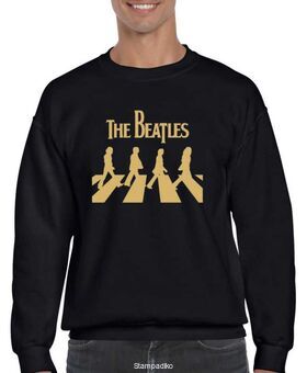 Μπλούζα Φούτερ με στάμπα The beatles Abbey Road silhouette Gold