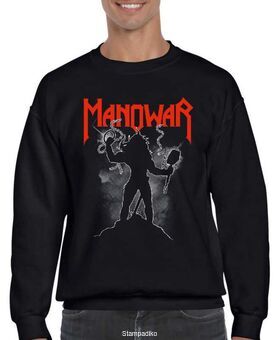Μπλούζα Φούτερ με στάμπα Manowar Warriors of the world