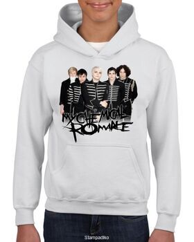 Μπλούζα Φούτερ με κουκούλα με στάμπα My Chemical Romance Band White