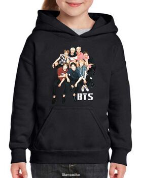 Φούτερ μπλούζα με κουκούλα με στάμπα BTS K-pop Musician