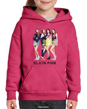 Φούτερ μπλούζα με κουκούλα με στάμπα Blackpink σε χρώμα Φούξια