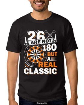 Μπλούζα t-shirt με στάμπα 26 are not 180 but a real classic darts t-shirt, black