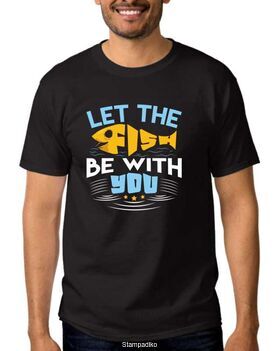 Μπλούζα με στάμπα ψαρέματος Let The Fish Be With You