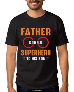 Mπλούζα με στάμπα Father is the real superhero to his son T-shirt