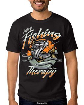 Μπλούζα με στάμπα ψαρέματος Just Go Fishing For Your Therapy t-shirt