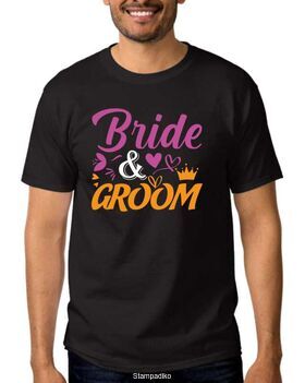Μπλούζα με στάμπα Bride & Groom t-shirts