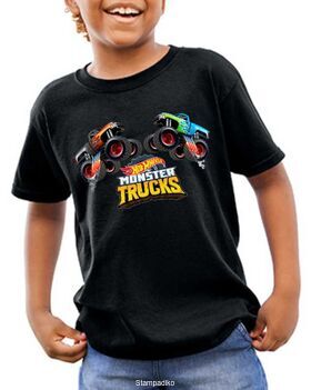Παιδικό μπλουζάκι με στάμπα Hot Wheels Monster Trucks