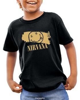 Παιδικό μπλουζάκι με στάμπα Nirvana Smiley Face Gold