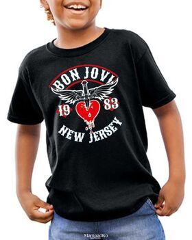 Παιδικό μπλουζάκι Navy  με στάμπα Bon Jovi New Jersey 1983 Tour