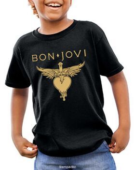 Παιδικό μπλουζάκι με στάμπα  Bon Jovi Dagger Heart Gold