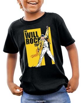 Παιδικό μπλουζάκι με στάμπα We Will Rock You Queen Freddie Mercury Navy