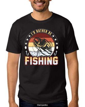 Μπλούζα με στάμπα ψαρέματος I'd Rather Be Fishing T-Shirt
