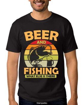 Μπλούζα με στάμπα ψαρέματος Beer & Fishing What else is there? T-Shirt