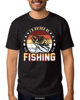 Μπλούζα με στάμπα ψαρέματος I'd Rather Be Fishing T-Shirt Fisherman Shirt