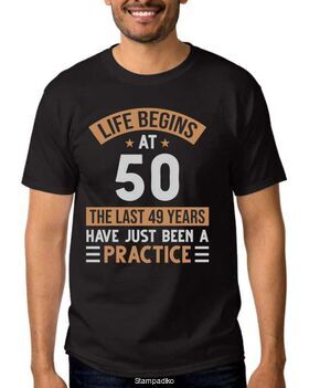 Mπλούζα με στάμπα γενεθλίων Life begins at 50 The last 49 years have just been a practice