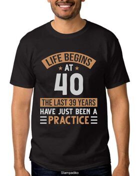 Mπλούζα με στάμπα γενεθλίων Life begins at 40 The last 39 years have just been a practice