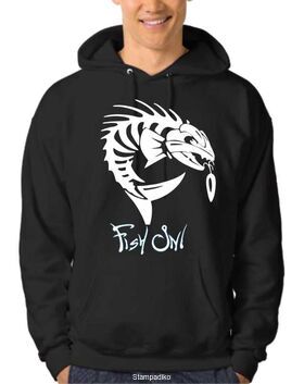 Μπλούζα φούτερ με κουκούλα Fish on