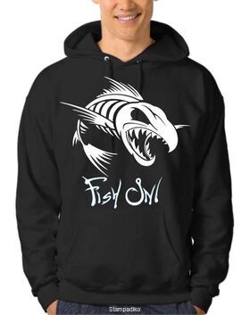 Μπλούζα φούτερ με κουκούλα Fish on