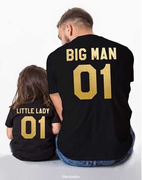 Μπλουζάκια με στάμπα Big Man & Little Lady shirt