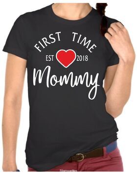 Μπλουζάκι,φούτερ κουκούλα & φούτερ χωρίς κουκούλα με στάμπα First Time Mom