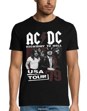 Rock t-shirt  με στάμπα  ACDC Highway To Hell Usa Tour