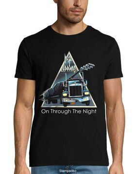 Rock μπλούζα  με στάμπα Def Leppard On Through The Night 80s Rock Album T Shirt