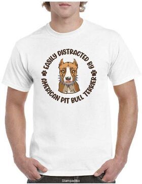 Mπλούζα με στάμπα Easily Distracted By American Pit Bull Terrier Dog T-shirt