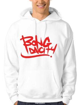 Μπλούζα φούτερ με κουκούλα με στάμπα Hip Hop Bong Da City