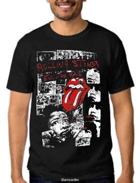 Rock t-shirt Black Rolling Stones