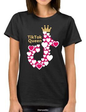 Μπλουζάκι με στάμπα Tik Tok Queen