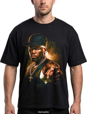 Μπλούζα με στάμπα 50 Cent Hip Hop - Get Rich Design
