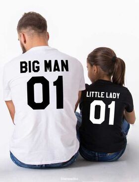 Μπλουζάκια με στάμπα Big Man & Little Lady shirt
