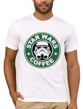Χιουμοριστικό μπλουζάκι με στάμπα Star Wars Coffee
